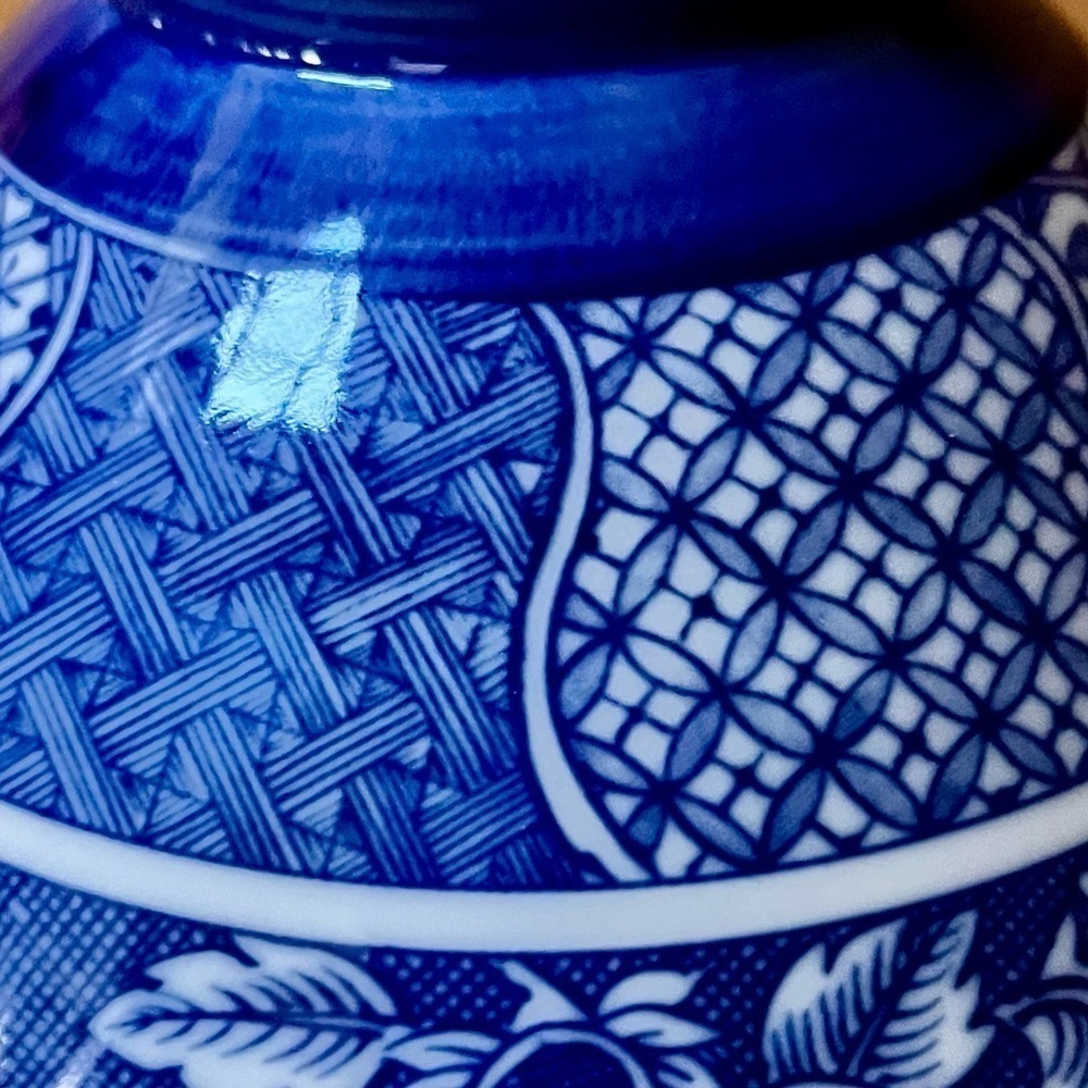 VTG Ardco Dallas Japan Blue & White Porcelain Footed Rice Bowl Chinoiserie Decor - Picture 8 of 11